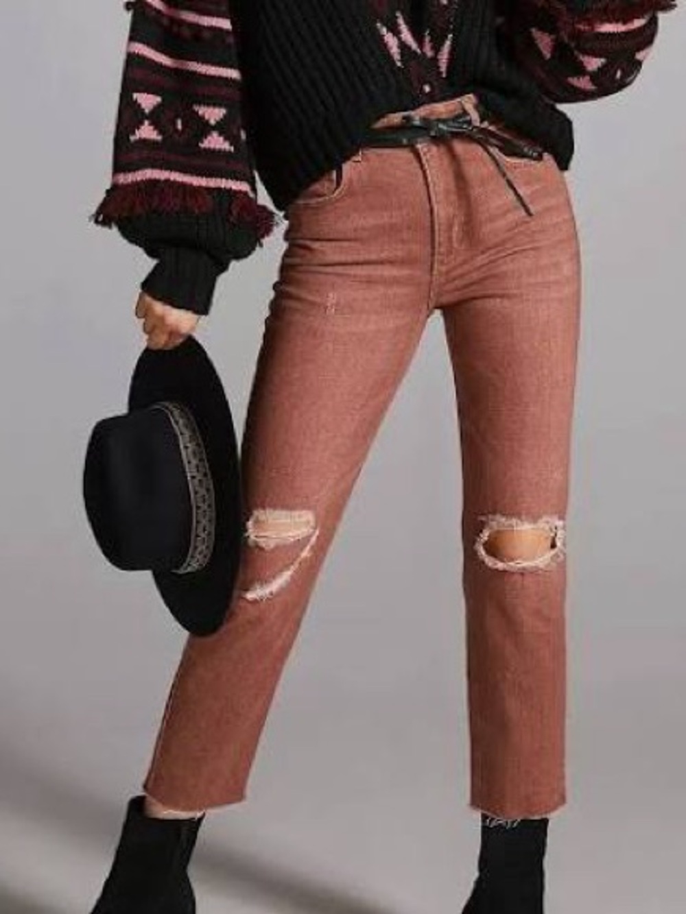 Pilcro Dusty Pink High-Rise Straight Jeans,
26 Petite EUC - Picture 6 of 7